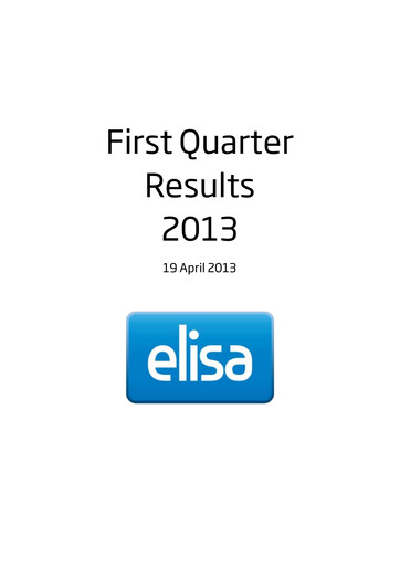 Thumbnail Elisa
 Quarterly Report 2013-q1