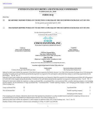 Thumbnail Cisco Quarterly Report 2020-q3
