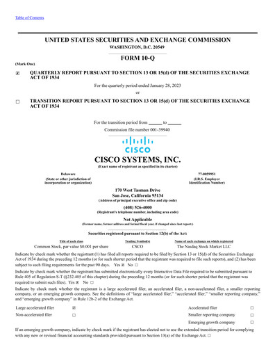 Thumbnail Cisco Quarterly Report 2023-q2