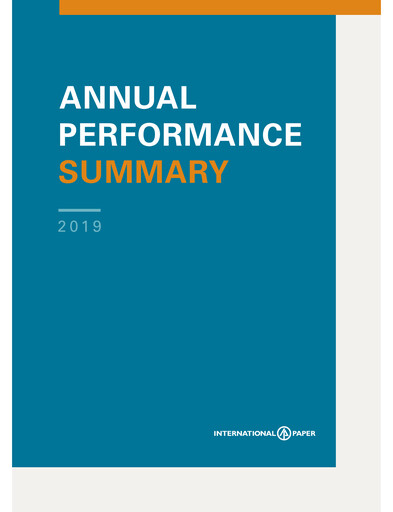 Miniature International Paper
 Rapport annuel 2019
