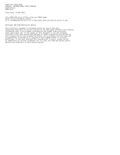 Thumbnail International Paper
 Quarterly Report 2001-q3