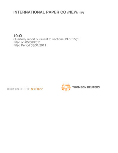 Thumbnail International Paper
 Quarterly Report 2011-q1