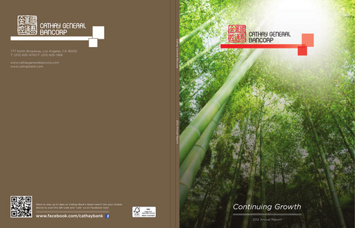 Thumbnail Cathay General Bancorp Annual Report 2012