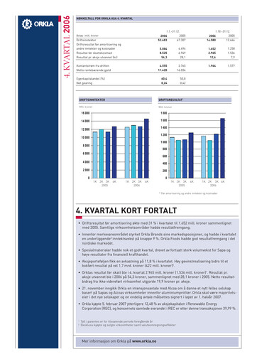 Thumbnail Orkla Quarterly Report 2006-q4