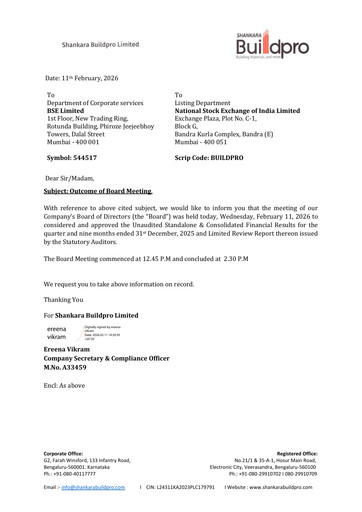 Thumbnail Shankara Building
 Quarterly Report 2025-q3