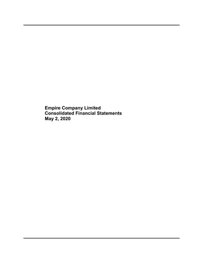 Thumbnail Empire Company Financial Statement 2020
