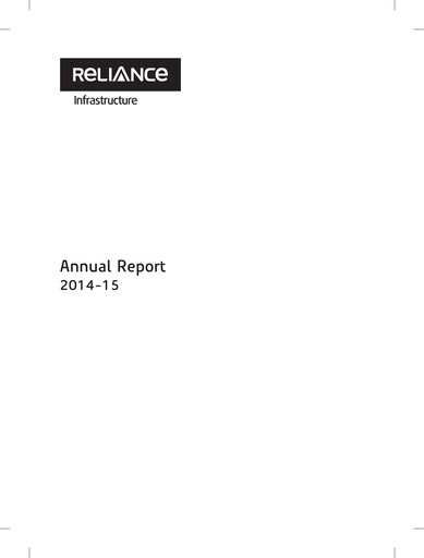 Thumbnail Reliance Infrastructure
 Annual Report 2014-2015