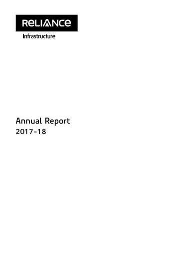 Thumbnail Reliance Infrastructure
 Annual Report 2017-2018