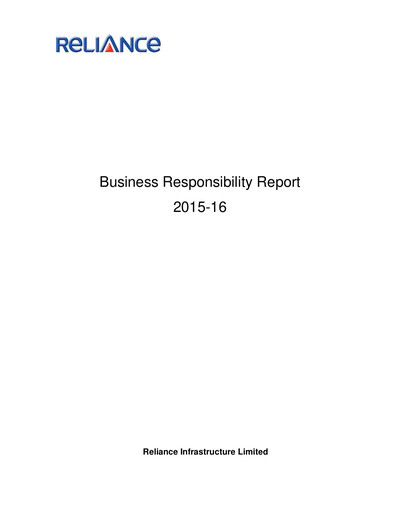 Miniature Reliance Infrastructure
 Rapport ESG 2015-2016