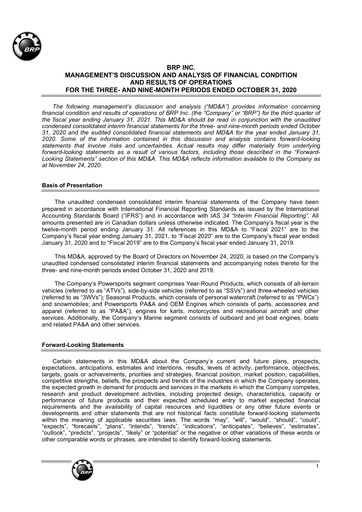 Thumbnail BRP (Bombardier Recreational Products) Quarterly Report 2021-q3