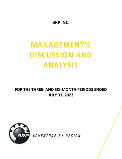 Thumbnail BRP (Bombardier Recreational Products) Quarterly Report 2024-q2