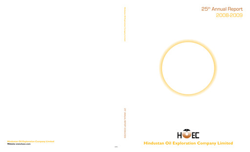 Thumbnail Hindustan Oil Exploration Company Annual Report 2008-2009