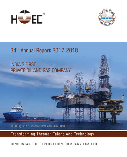 Thumbnail Hindustan Oil Exploration Company Annual Report 2017-2018