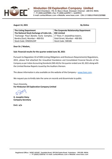 Thumbnail Hindustan Oil Exploration Company Quarterly Report 2021-q1