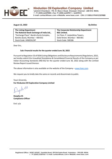 Thumbnail Hindustan Oil Exploration Company Quarterly Report 2022-q1