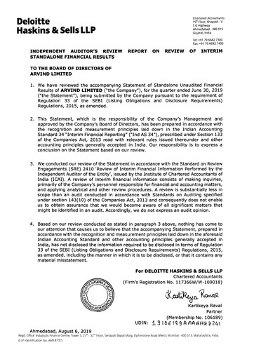 Thumbnail Arvind
 Quarterly Report 2019-q1