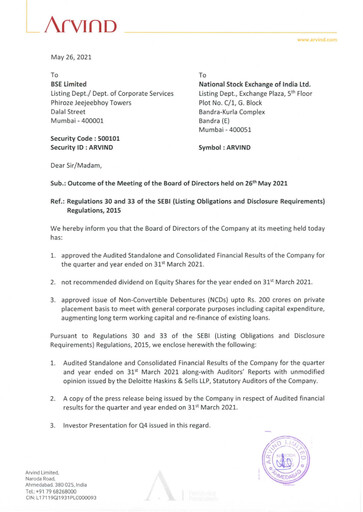 Thumbnail Arvind
 Quarterly Report 2020-q4