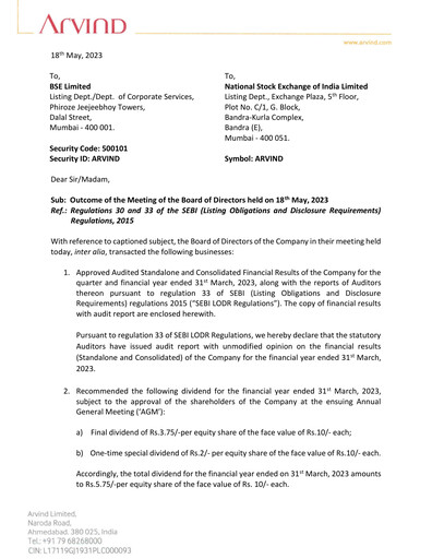 Thumbnail Arvind
 Quarterly Report 2022-q4