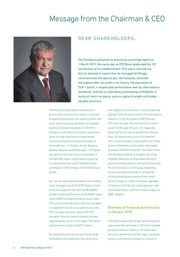 Thumbnail OTP Bank
 Annual Report 2018