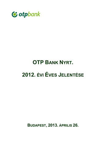 Vorschaubild OTP Bank
 Jahresbericht 2012