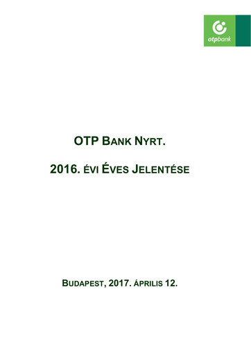 Vorschaubild OTP Bank
 Jahresbericht 2016