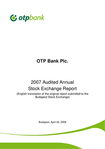 Thumbnail OTP Bank
 Financial Statement 2007