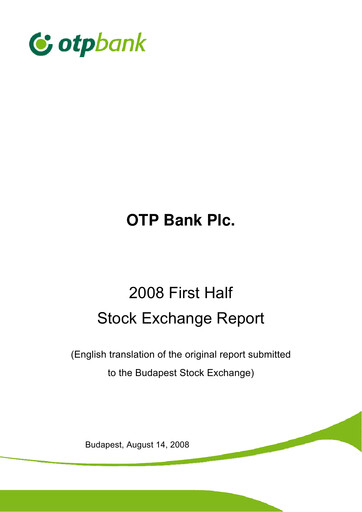 Thumbnail OTP Bank
 Half-year Report 2008-h1