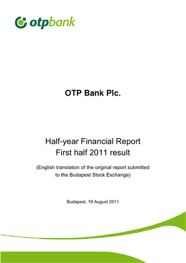 Thumbnail OTP Bank
 Half-year Report 2011-h1