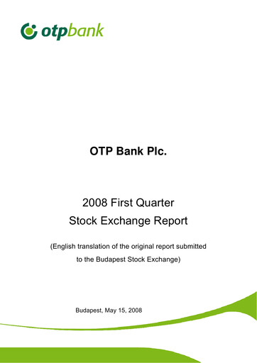 Thumbnail OTP Bank
 Quarterly Report 2008-q1