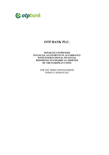 Thumbnail OTP Bank
 Quarterly Report 2022-q1