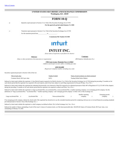 Thumbnail Intuit Quarterly Report 2020-q2