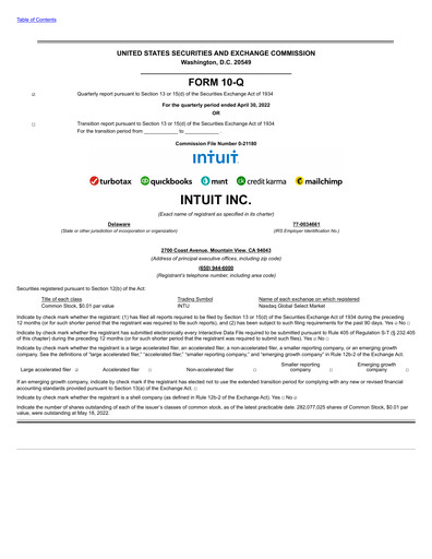 Thumbnail Intuit Quarterly Report 2022-q3