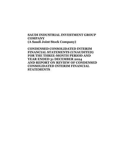 Thumbnail Saudi Industrial Investment Group Quarterly Report 2024-q4