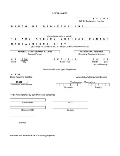 Thumbnail BDO Unibank Quarterly Report 2007-q2