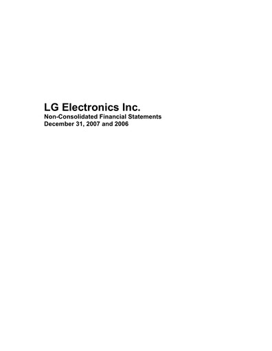 Miniature LG Electronics
 Bilan financier 2007