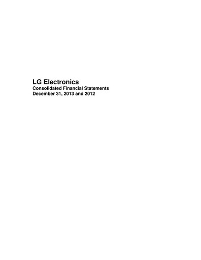 Miniature LG Electronics
 Bilan financier 2013
