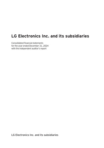 Miniature LG Electronics
 Bilan financier 2024