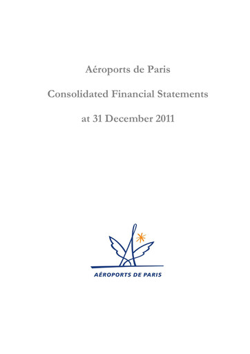 Thumbnail Aéroports de Paris Financial Statement 2011