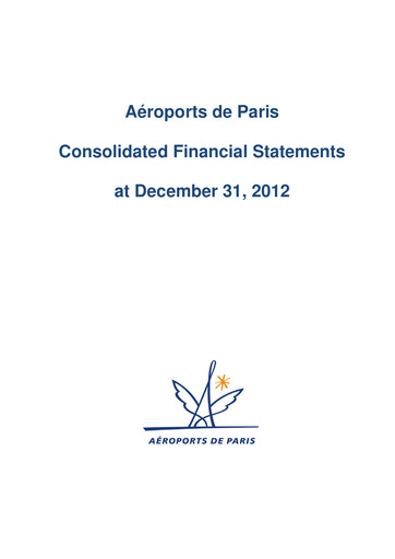 Thumbnail Aéroports de Paris Financial Statement 2012