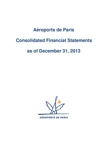 Thumbnail Aéroports de Paris Financial Statement 2013