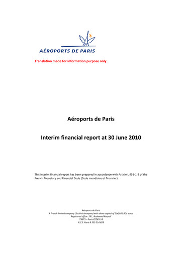 Thumbnail Aéroports de Paris Half-year Report 2010-h1