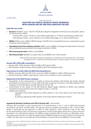 Thumbnail Aéroports de Paris Half-year Report 2022-h1