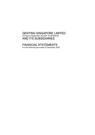 Thumbnail Genting Singapore Financial Statement 2025