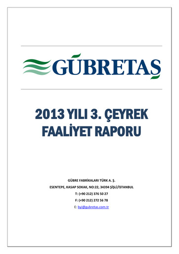 Thumbnail GÜBRETAŞ Quarterly Report 2013-q3
