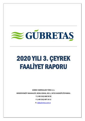 Thumbnail GÜBRETAŞ Quarterly Report 2020-q3