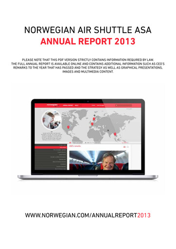 Thumbnail Norwegian Air Shuttle
 Annual Report 2013