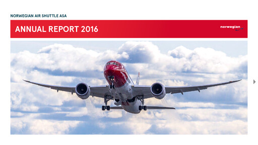 Thumbnail Norwegian Air Shuttle
 Annual Report 2016