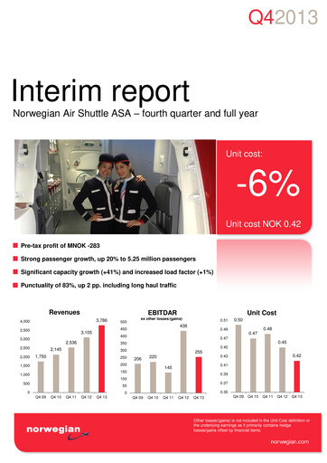 Thumbnail Norwegian Air Shuttle
 Quarterly Report 2013-q4