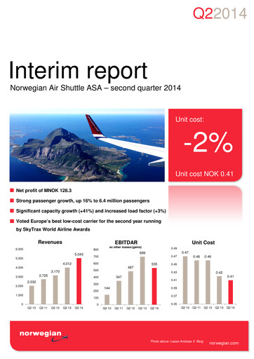 Thumbnail Norwegian Air Shuttle
 Quarterly Report 2014-q2