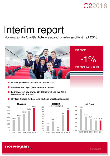 Thumbnail Norwegian Air Shuttle
 Quarterly Report 2016-q2